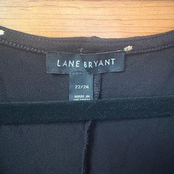 Lane Bryant Womens Size 22/24 Black Gold Swiss Dot Blouse - Picture 5 of 7